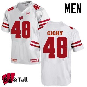 Men's Wisconsin Badgers NCAA #48 Jack Cichy White Authentic Under Armour Big & Tall Stitched College Football Jersey YD31O18IW